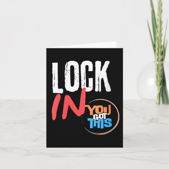 Cartão Womens Lock In You Got This Teacher Testing Motiva (Frente)