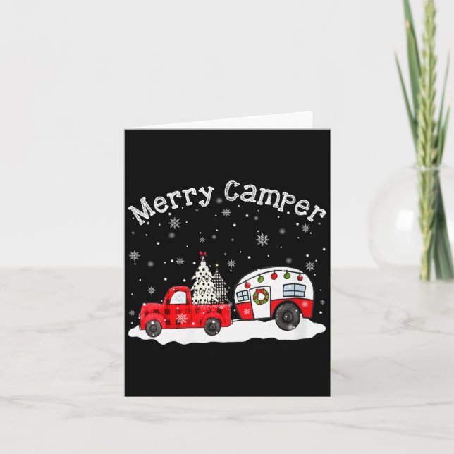 Cartão Womens Merry Camper Christmas Santa Claus Camng Re (Frente)