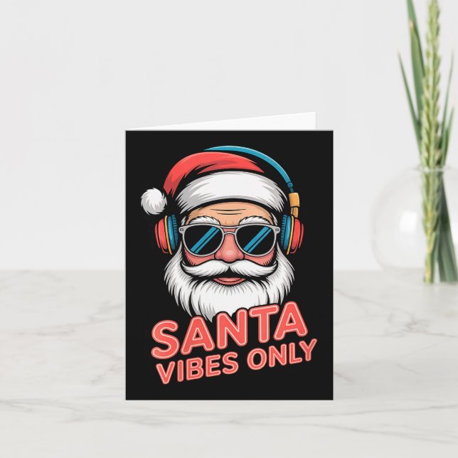 Cartão Womens Santa Vibes Only Funny P Culture Christmas  (Frente)