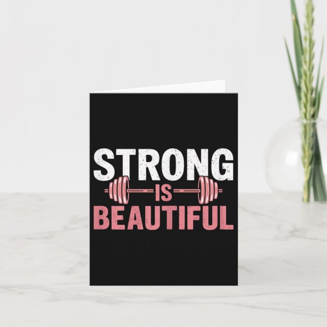Cartão Womens Strong Is Beautiful Gym Fitness Motivationa (Frente)