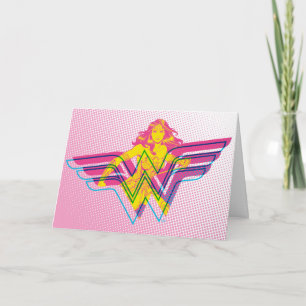 Cartão Wonder Woman Yellow-Pink Comic Art Logo