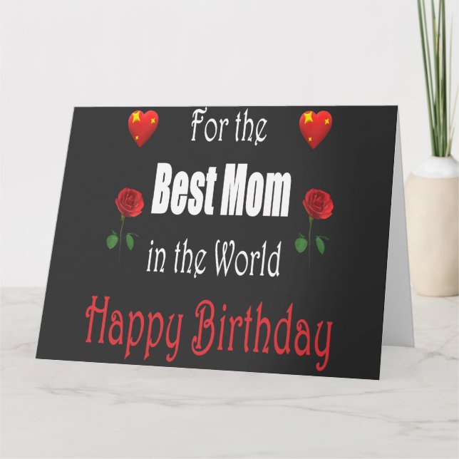 Cartão Wonderful cute Mom Birthday with Heart and Flower (Frente)