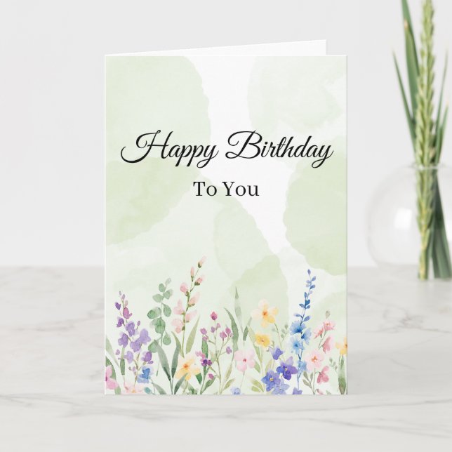 Cartão  Wonderful Floral Birthday Card (Frente)