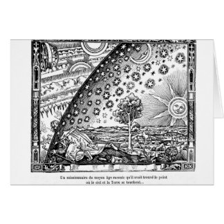 Cartão Woodcut de Flammarion do universo