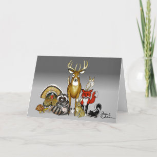 Cartão Woodland animal blank card