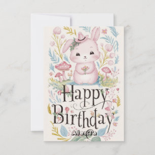 Cartão Woodland Colorous Bunny Digital Birday