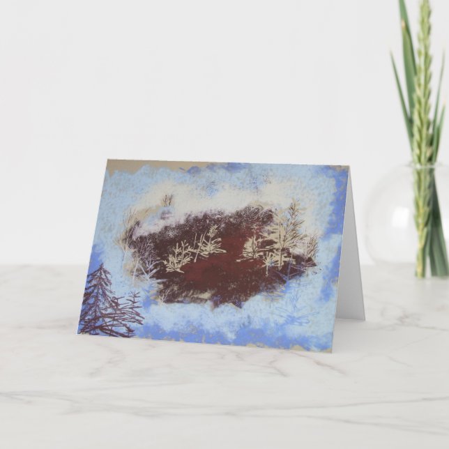 Cartão Woodland de inverno (Frente)