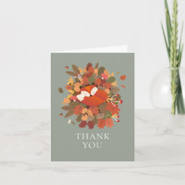 Cartão Woodland Fox Cub Obrigado