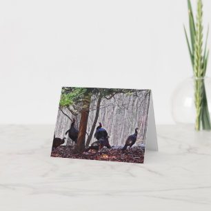 Cartão Woodland Note Card Turkeys