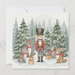 Cartão Woodland Nutcracker Watercolor Christmas Card