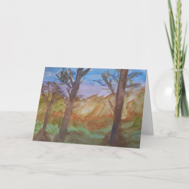Cartão Woodland Sunset Greeting Card (Frente)