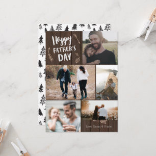 Cartão Woodsy do dia dos pais de 5 fotos