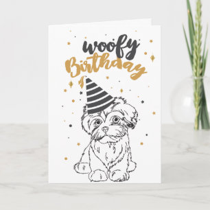 Cartão Woofy Birthday Maltese Cute Puppy Sketch Cute Pupp