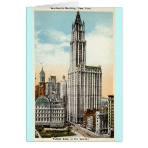 Cartão Woolworth Building New York Repro Vintage 1921