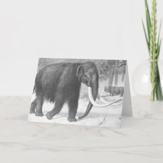 Cartão Wooly Mammoth Antique Impressão