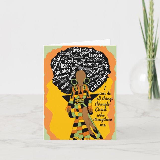 Cartão Word Art African American Mother Birthday  (Frente)