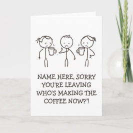 Cartão Work Goodbye Gift leaving card coffee lover
