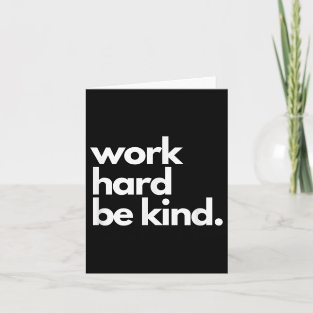 Cartão Work Hard Be Kind Insrational Motivational Workout (Frente)