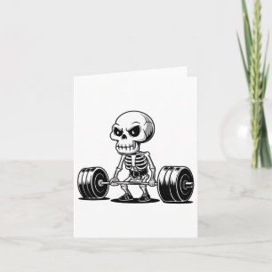 Cartão Workshop Skeleton Deadlifter Engraçado Gym Levanta