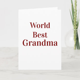 Cartão World best Grandma grandmother grandparents pink n