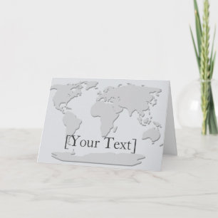 Cartão World Map Greeting  Card Platinum