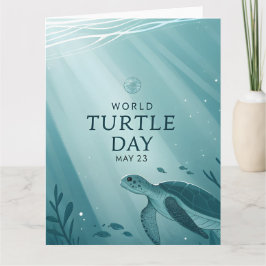 Cartão World Turtle Day Underwater Sea Turtle Art