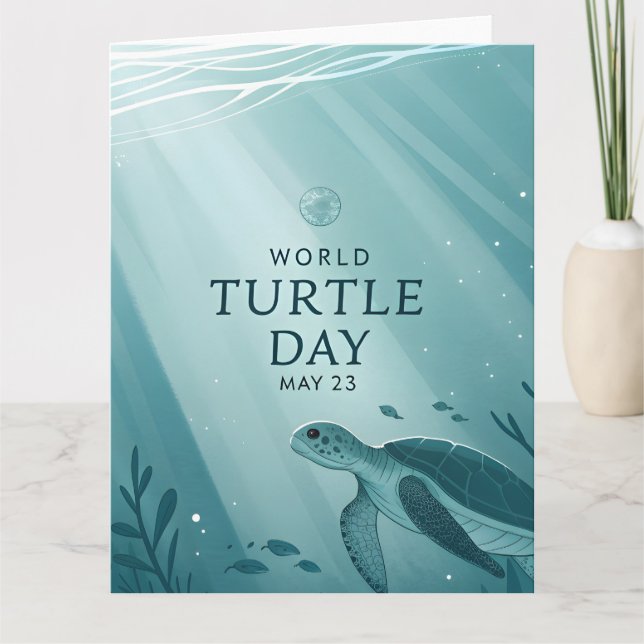 Cartão World Turtle Day Underwater Sea Turtle Art (Frente)