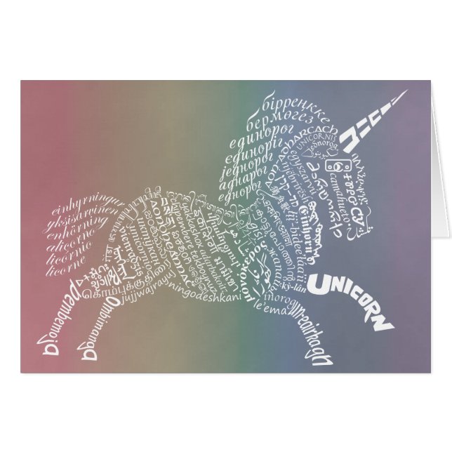 Cartão World Unicorn Card - Fundo Rainbow (Frente horizontal)