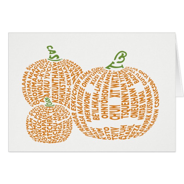 Cartão World Word Pumpkins Card (Frente horizontal)