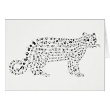World Word Snow Lepard Card