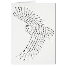 World Word Snowy Owl Card
