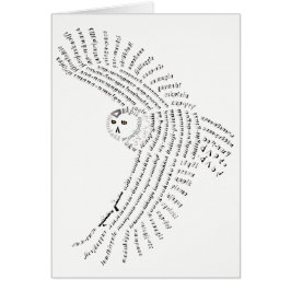 Cartão World Word Snowy Owl Card