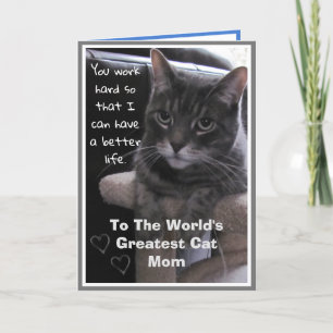 Cartão World's Greatest Cat Mom Funny Card