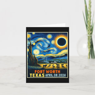 Cartão Worth Texas Total Solar Eclipse 2024 Starry Night