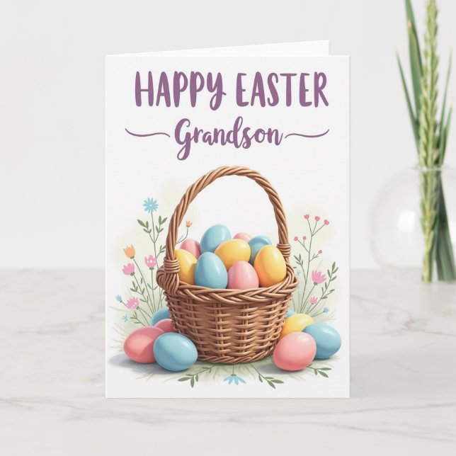 Cartão Woven Basket Easter Message Card (Frente)