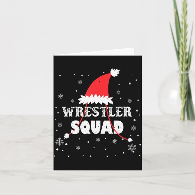 Cartão Wrestler Squad Christmas Wrestling Matching Xmas  (Frente)
