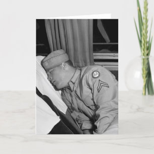 Cartão WW2 Soldier Napping, 1943