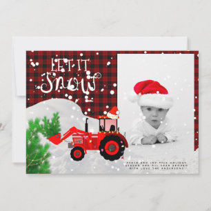 Cartão Xadrez de Natal Russo do Trator Vermelho FOTO de B