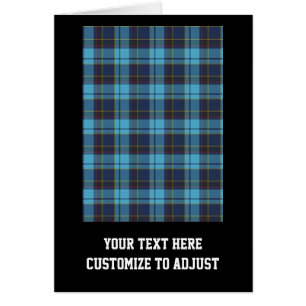 Cartão Xadrez de tartan azul