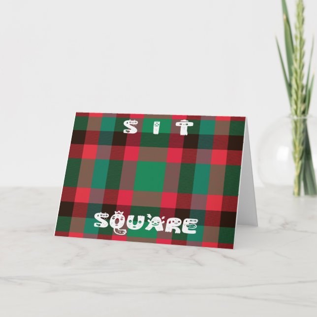 Cartão Xadrez de Tartan com Controlo Real Escocês com Tex (Frente)