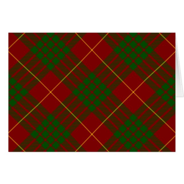 Cartão Xadrez verde-tartan (Frente horizontal)