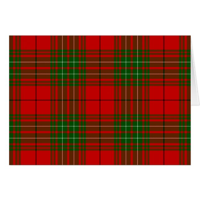 Cartão Xadrez verde-vermelha Comyn tartan (Frente horizontal)
