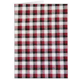 Cartão Xadrez Vermelho Branco e Preto Estilo
