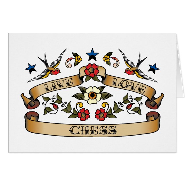 Cartão Xadrez viva do amor (Frente Horizontal)