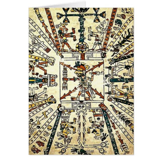 Cartão Xiuhtecuhtli Aztec Morte Deus (Frente)