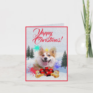 Cartão Xmas de Cachorro Corgi Cute Personalizável