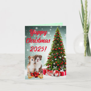 Cartão Xmas de Cão Xmas do Bordo Collie Yappy