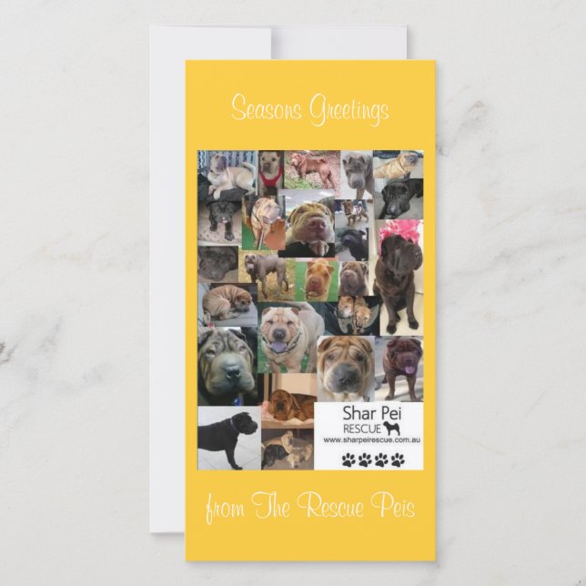 Cartão Xmas de Emergência Shar Pei (Frente)