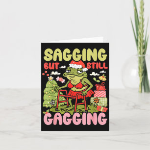 Cartão Xmas Funny Frog Meme Natal Sorrindo Mas Ainda G