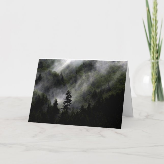 Cartão Xmas: Passe as colinas com ramos de loucura (Frente)